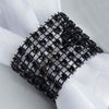 10 Pack Black Diamond Rhinestone Napkin Ring With Velcro#whtbkgd
