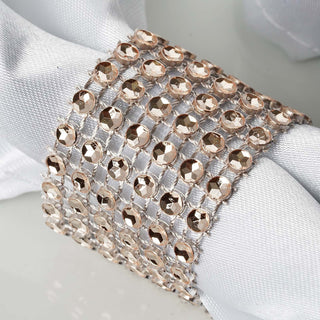 Elevate Your Event Decor with Champagne Diamond Rhinestone Napkin Rings