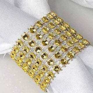 Add Glamour to Your Tablescape with Gold Diamond Rhinestone Napkin Rings