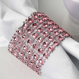 10 Pack Pink Diamond Rhinestone Napkin Ring With Velcro#whtbkgd
