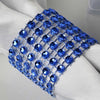 10 Pack Royal Blue Diamond Rhinestone Napkin Ring With Velcro#whtbkgd