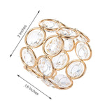 Bling Glass Crystal Gem Napkin Rings - Gold - 4PCS