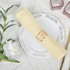 5 Pack | Metallic Gold Napkin Rings For Birthday Party and Weddings Decor with Geometric Design