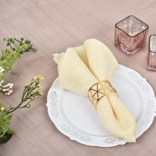 Add a Touch of Elegance with Metallic Gold Geometric Napkin Rings