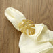 4 Pack | Leaf Design Metallic Gold Napkin Rings, Linen Napkin Holders With Gold Tropical Leaf Decor