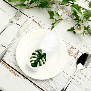 Versatile and Stylish Green Tropical Leaf Napkin Rings