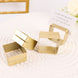Gold Metal Square Napkin Rings with Place Card Holder, Modern Design Multipurpose Napkins Rings