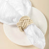 4 Pack | Rustic Burlap Napkin Rings, Handmade Braided Jute Napkin Holders - Cream