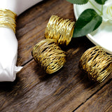 4 Pack | Shiny Gold Metal Wire Paper or Cloth Linen Napkin Rings