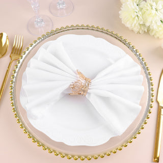 Add Elegance to Your Table with Metallic Gold Crown Rhinestone Napkin Rings
