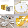 4 Pack | Shiny Silver Metal Basket Weave Napkin Rings, Cloth Napkin Holders