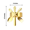 4 Pack | Gold Metal Fork Knife Spoon Design Napkin Rings