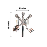 4 Pack | Silver Metal Fork Knife Spoon Design Napkin Rings