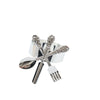 4 Pack | Silver Metal Fork Knife Spoon Design Napkin Rings#whtbkgd