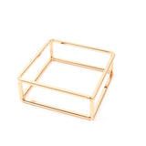4 Pack | Gold Metal Hollow Square Napkin Rings, Modern Geometric Cube Napkin Holders#whtbkgd
