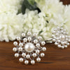 Pearl And Diamond Rhinestone Silver Metal Napkin Rings, Decorative Napkin Buckle Holders