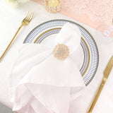 4 Pack | Diamond Rhinestone Gold Metal Flower Napkin Rings