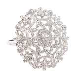 4 Pack | Diamond Rhinestone Silver Metal Flower Napkin Rings#whtbkgd