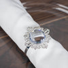 6 Pack | 2inch Silver Metal Clear Crystal Rhinestone Napkin Rings, Diamond Bling Napkin Holders