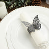 12 Pack | Black Shimmery Laser Cut Butterfly Paper Chair Sash Bows