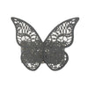 12 Pack | Black Shimmery Laser Cut Butterfly Paper Chair Sash Bows#whtbkgd