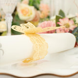 12 Pack | Champagne Shimmery Laser Cut Butterfly Paper Chair Sash Bows