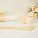 12 Pack | Ivory Shimmery Laser Cut Butterfly Paper Chair Sash Bows