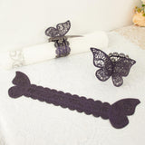 12 Pack | Purple Shimmery Laser Cut Butterfly Paper Chair Sash Bows