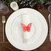 12 Pack | Red Shimmery Laser Cut Butterfly Paper Chair Sash Bows