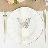 12 Pack | Metallic Gold Foil Laser Cut Butterfly Paper Napkin Rings, Chair Sash Bows