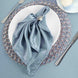 5 Pack | Dusty Blue Seamless Satin Cloth Dinner Napkins, Wrinkle Resistant