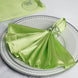 5 Pack | Apple Green Seamless Satin Cloth Dinner Napkins, Wrinkle Resistant