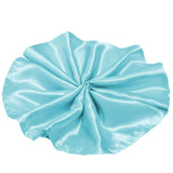 5 Pack | Light Blue Seamless Satin Cloth Dinner Napkins, Wrinkle Resistant