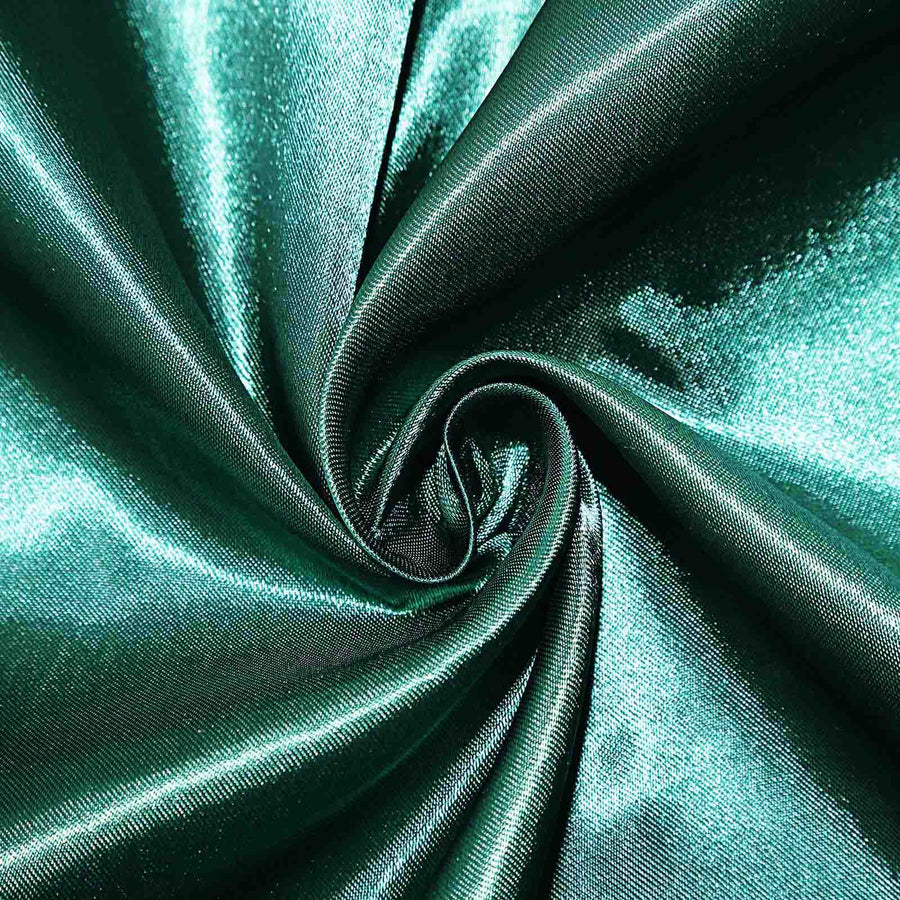 5 Pack | Hunter Emerald Green Seamless Satin Cloth Dinner Napkins, Wrinkle Resistant