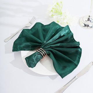 Add Elegance to Your Table with Hunter Emerald Green Satin Napkins