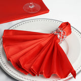 Add a Touch of Elegance to Your Table with Red Seamless Satin Cloth Dinner Napkins