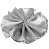 5 Pack | Silver Seamless Satin Cloth Dinner Napkins, Wrinkle Resistant