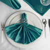 5 Pack | Turquoise Seamless Satin Cloth Dinner Napkins, Wrinkle Resistant