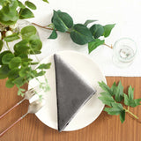 5 Pack | Charcoal Gray Premium Sheen Finish Velvet Cloth Dinner Napkins