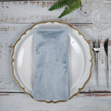 5 Pack | Dusty Blue Premium Sheen Finish Velvet Cloth Dinner Napkins