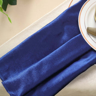 Add Elegance to Your Tablescape with Royal Blue Velvet Cloth Dinner Napkins