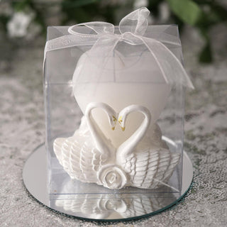Create Unforgettable Memories with White Heart Candle and Swan Candle Holder Set