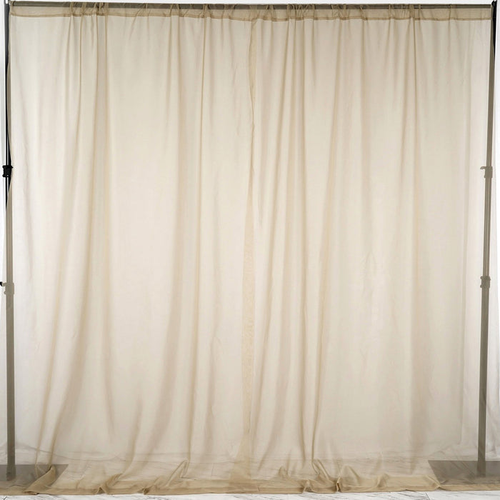 Natural Fire Retardant Sheer Organza Premium Curtain Panel Backdrops With Rod Pockets - 10ft#whtbkgd