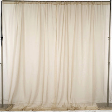 2 Pack Natural Inherently Flame Resistant Sheer Curtain Panels, Premium Chiffon Backdrops With Rod Pockets - 10ftx10ft