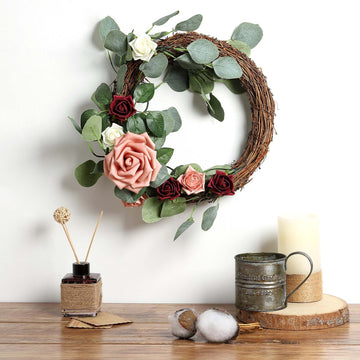 12" Natural Grapevine Twig Wreath, DIY Rustic Boho Chic Craft Wreath