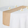 12x108 Natural Linen Table Runner, Slubby Textured Wrinkle Resistant Table Runner