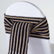6"x108" | Natural Tone Burlap Jute Chair Sash With Navy Blue Stripes