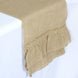 Natural Ruffled Burlap Rustic Table Runner | Jute Linen Tabletop Decor | 14Inchx108Inch