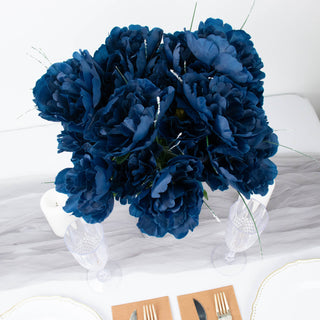 Navy Blue Artificial Peony Floral Bouquets: Add Elegance to Your Event Decor