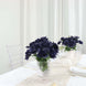 12 Bushes | Navy Blue Artificial Premium Silk Blossomed Rose Flowers | 84 Roses